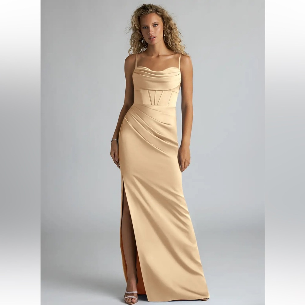Elegant Champagne Evening Gown